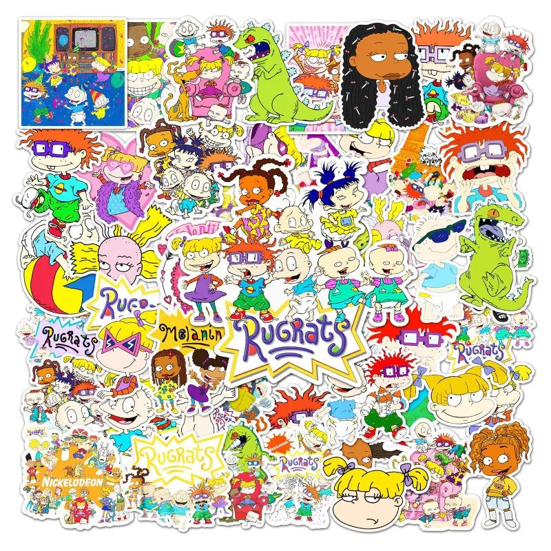 Rugrats Movie Stickers 50pcs - Laptop, Phone, Car, Water Bottle, Luggage Decor