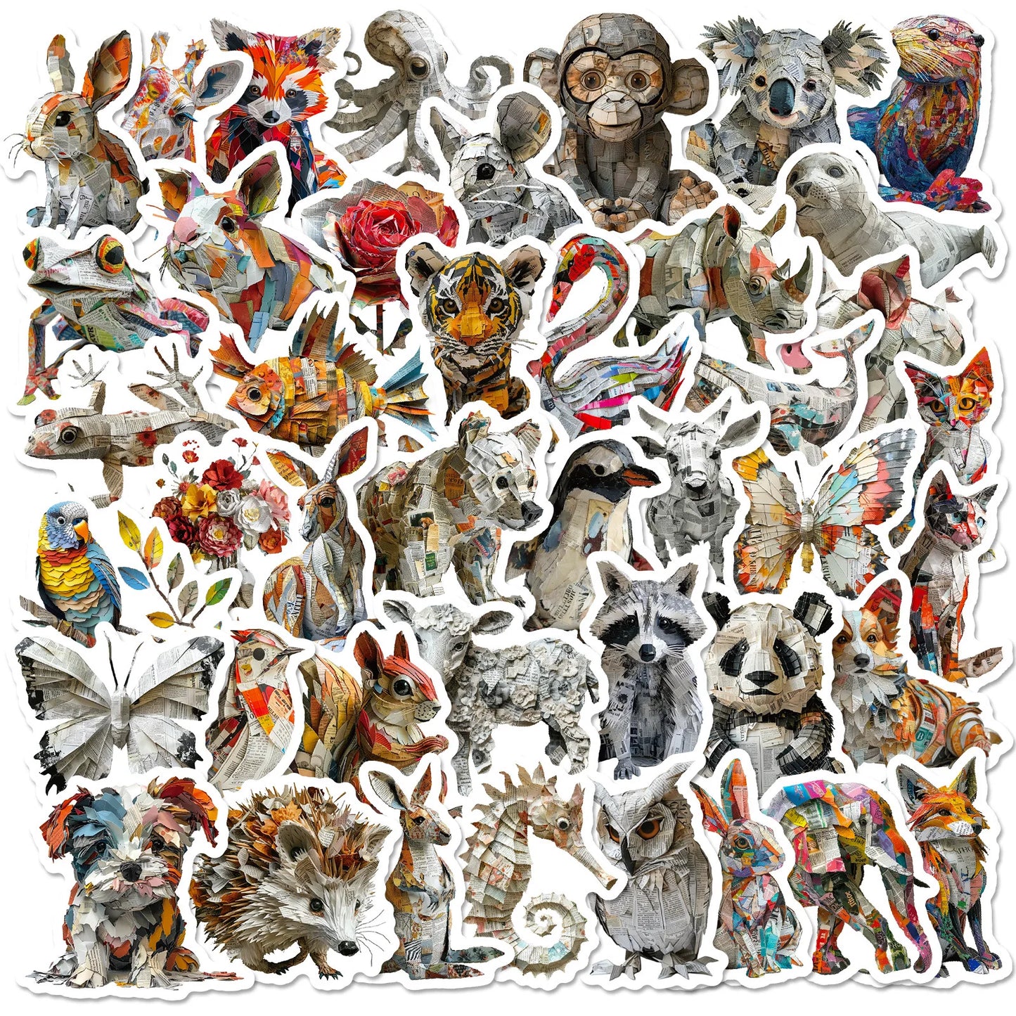 Aesthetic Retro Animal Stickers for Scrapbooking, Notebook, Phone, Laptop, Water Bottle, Guitar - 10/25/50pcs