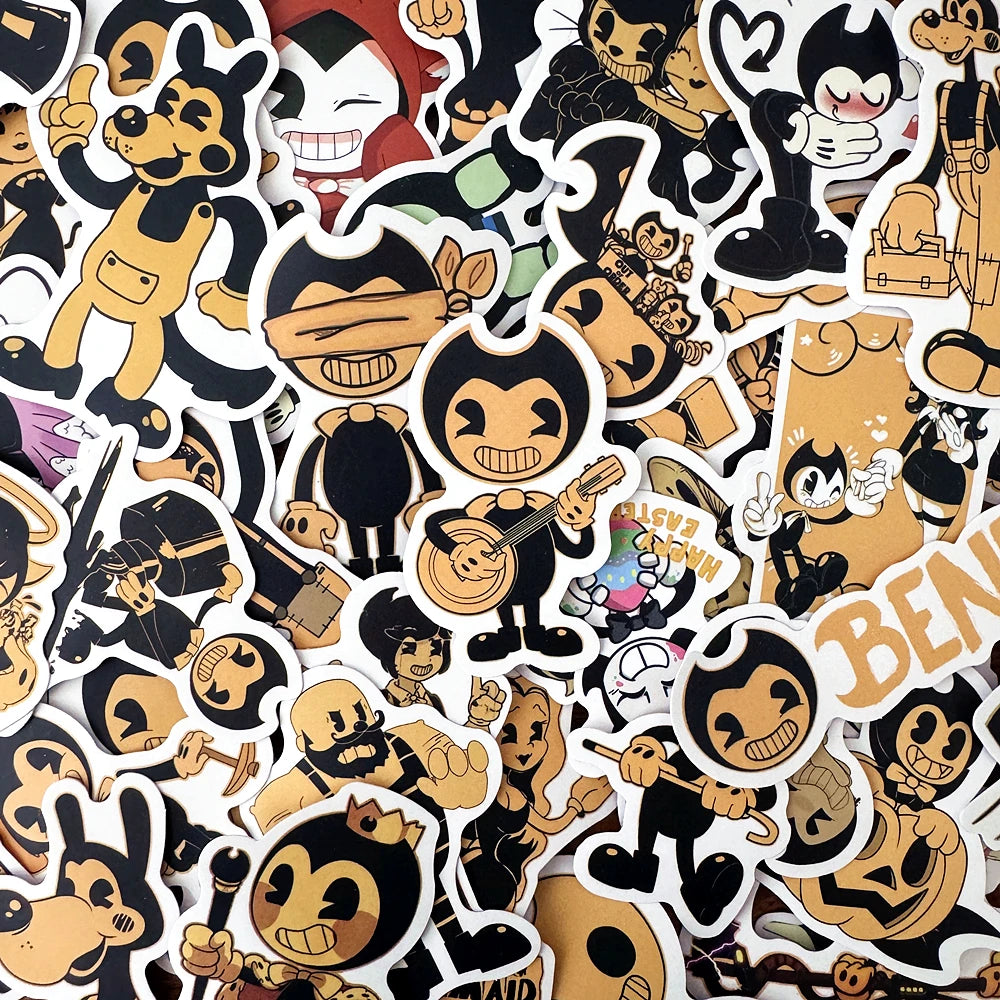 Bendy and the Ink Machine Stickers for Kids - Motorcycle, Skateboard, Phone, DIY Scrapbook