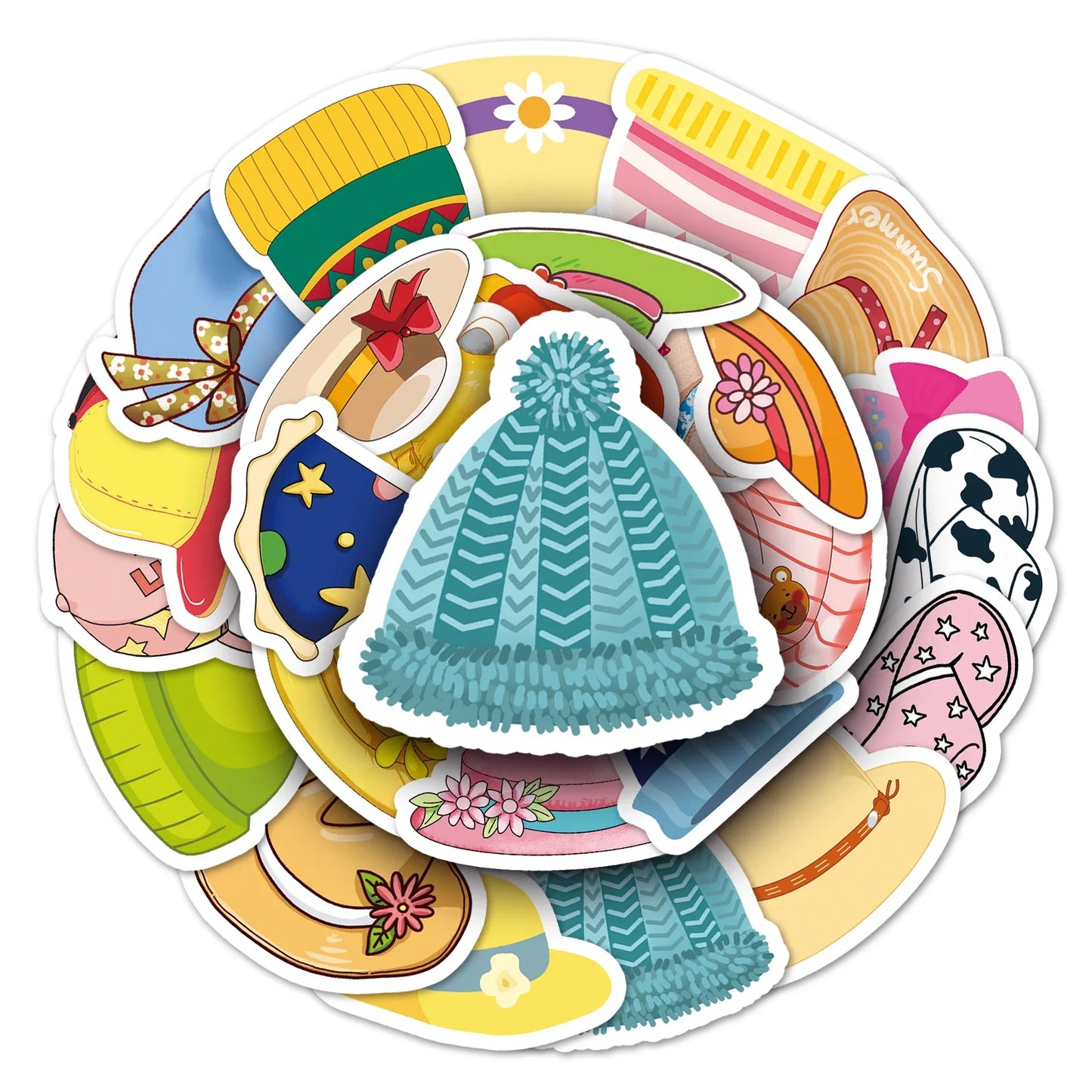 50Pcs Cartoon Waterproof Vinyl Stickers for Skateboard Snowboard Hat Decals