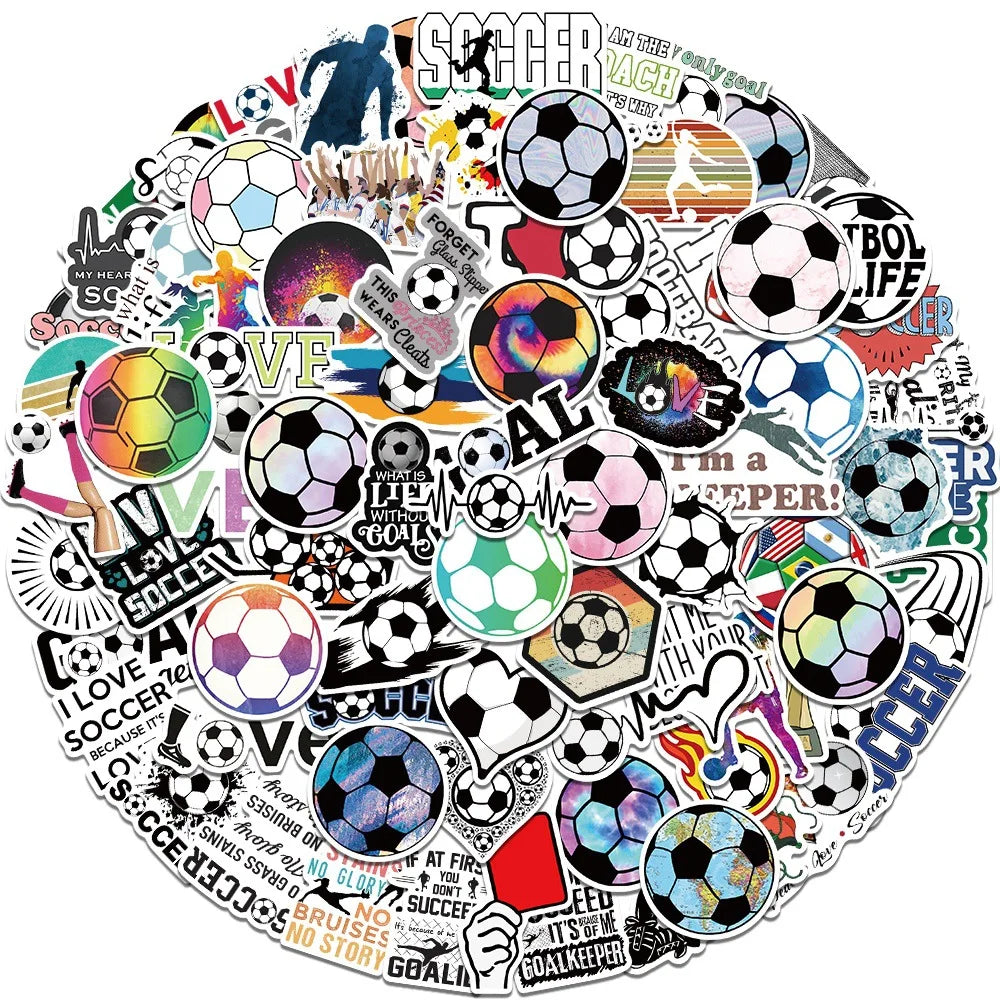 Graffiti Soccer Stickers for Phone, Helmet, Laptop, Skateboard, Suitcase