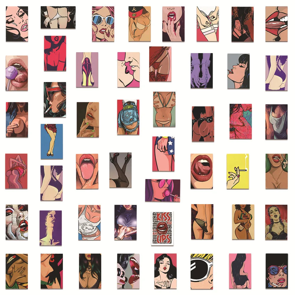 10/30/50PCS Anime Hentai Sexy Beauty Girls Stickers Graffiti PVC Waterproof Motorcycle Laptop Guitar Phone Bike Decals DIY Toys