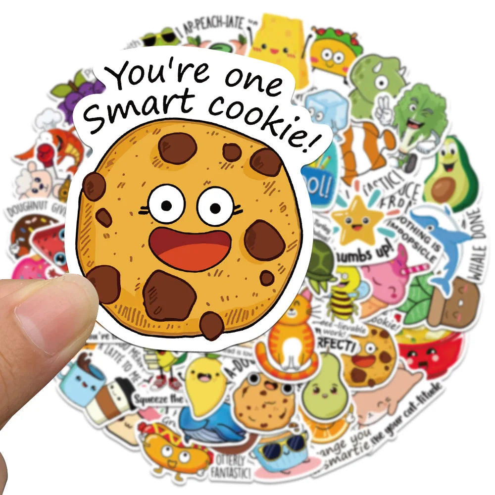 50PCS Kids Reward Stickers Cute Animal Cartoon Decals Teacher Supplies Gift