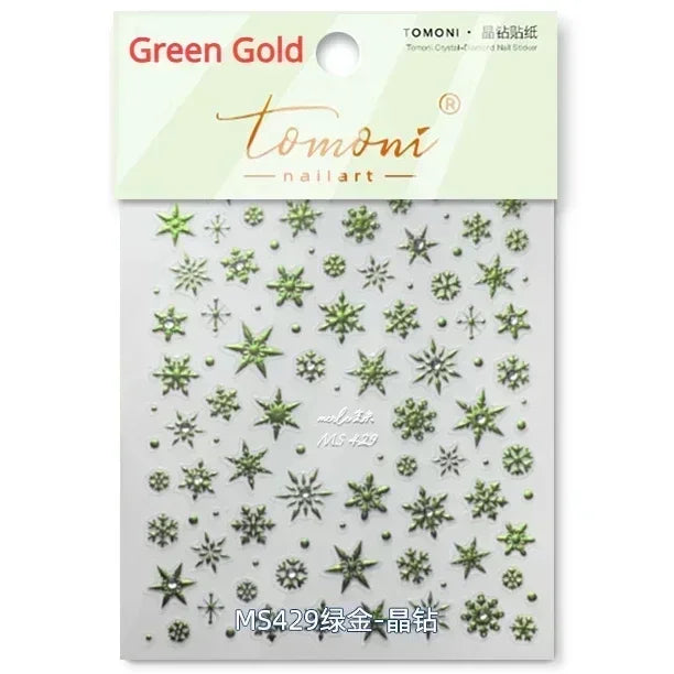 5D Christmas Snowflake Nail Art Stickers 3D Embossed Decals