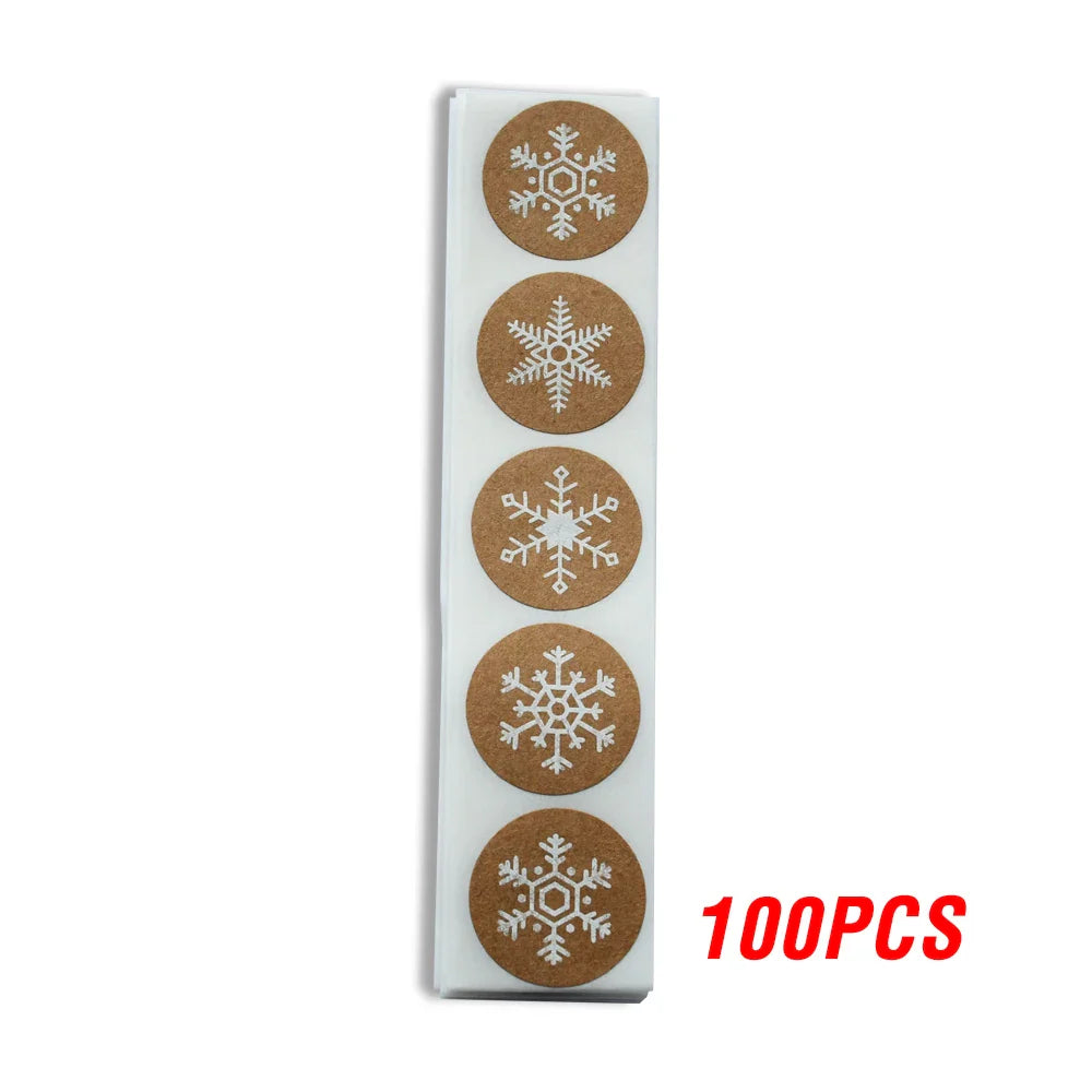 Round Christmas & Halloween Stickers, 6 Styles, 100-500pcs