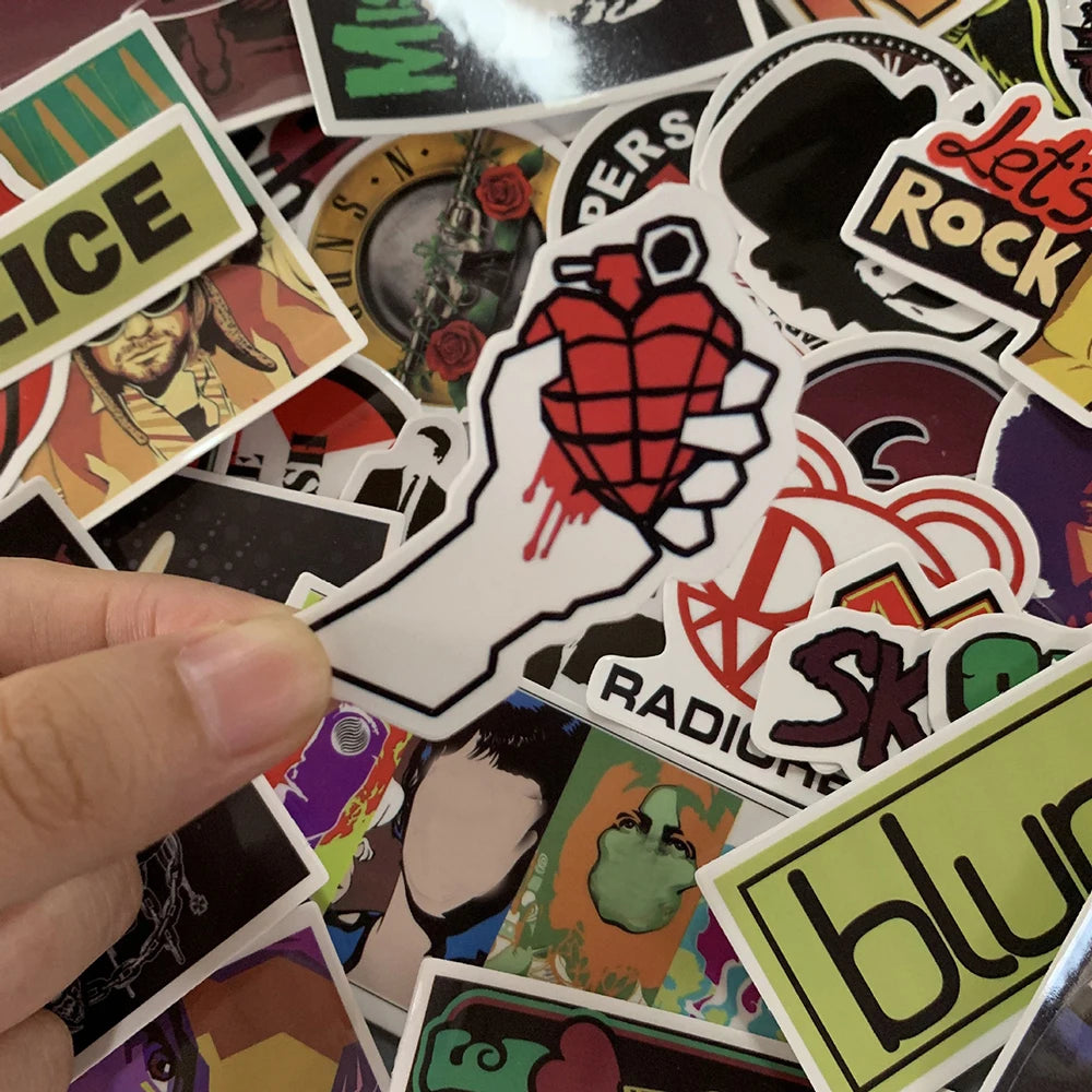 10/30/50/100PCS Popular Rock Roll Music Band Graffiti Stickers Punk Decals Guitar Motorcycle Skateboard Waterproof Cool Sticker