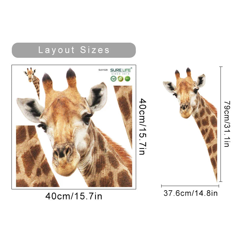 Cartoon Giraffe Nursery Wall Sticker Vinyl Removable Decals Kids Room Decor