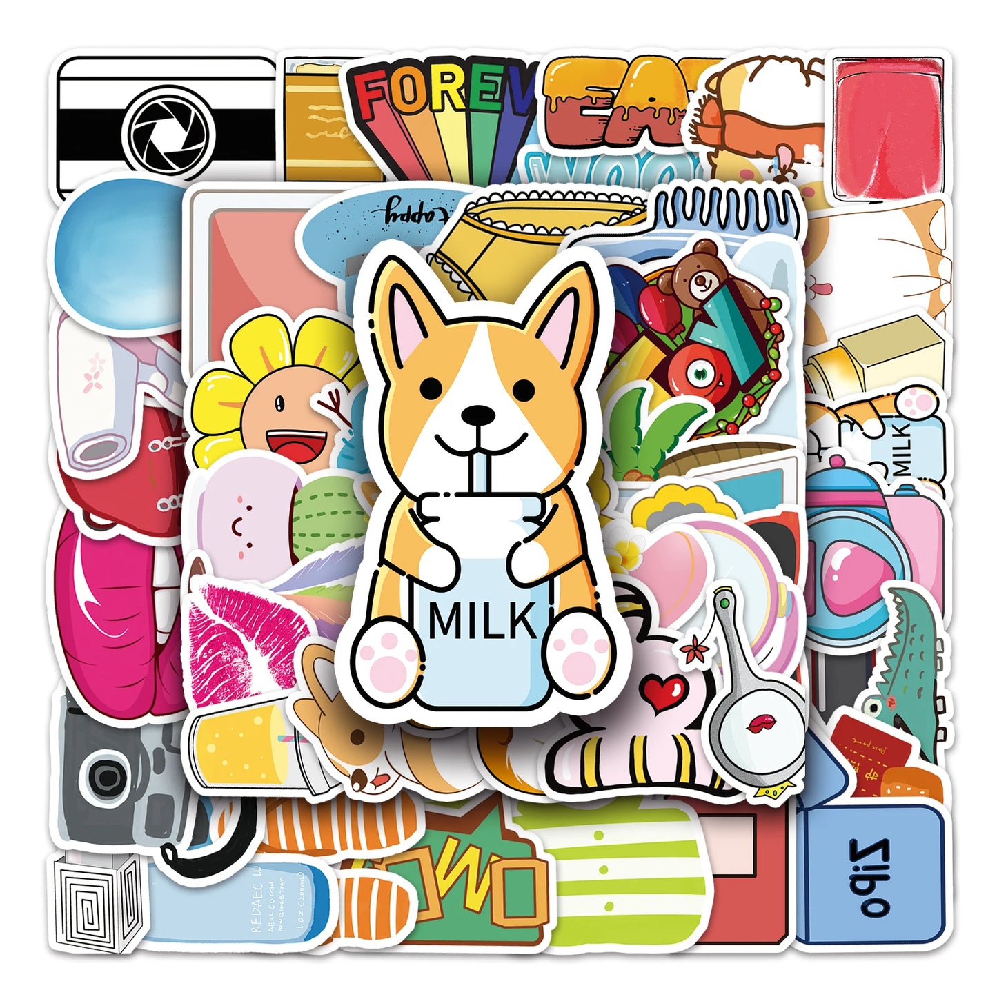 50Pcs Cartoon Waterproof Vinyl Stickers for Skateboard Snowboard