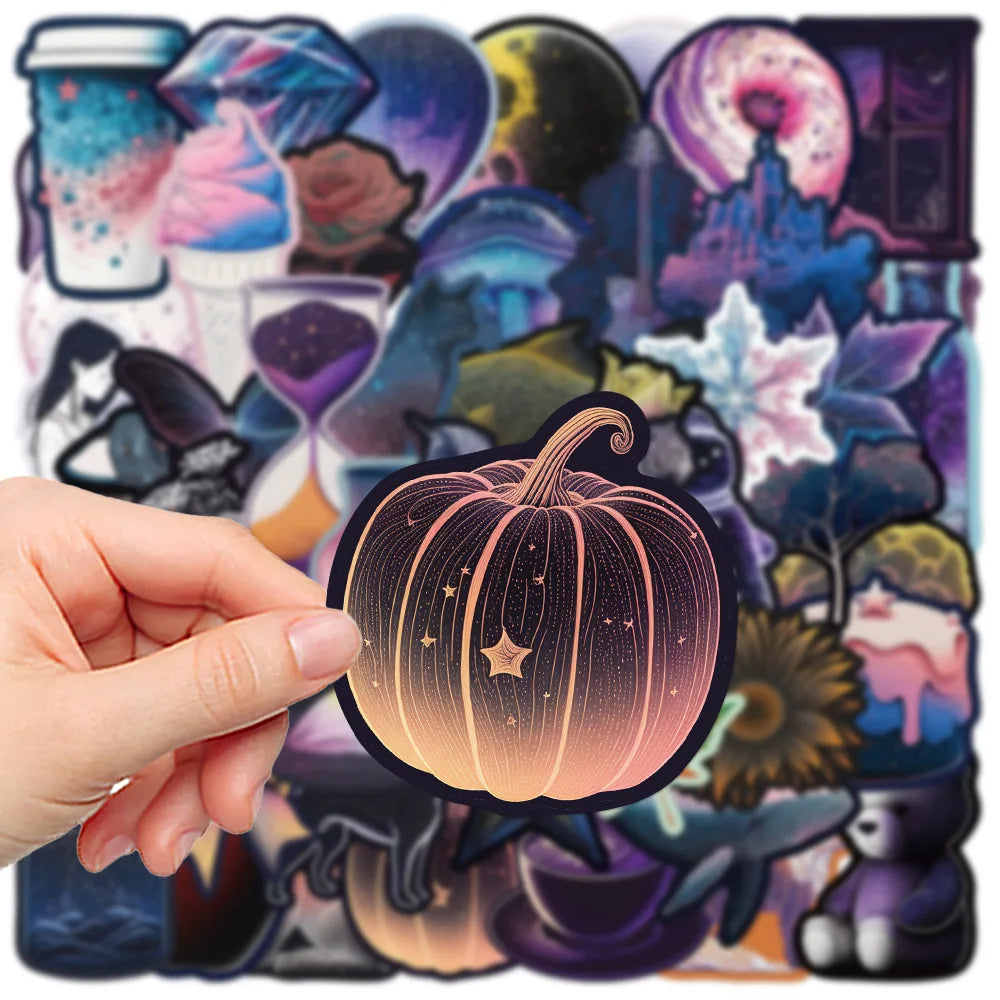 Fantasy Dreamland Black Stickers for Phone, Laptop, Luggage, Skateboard - 10/30/50PCS