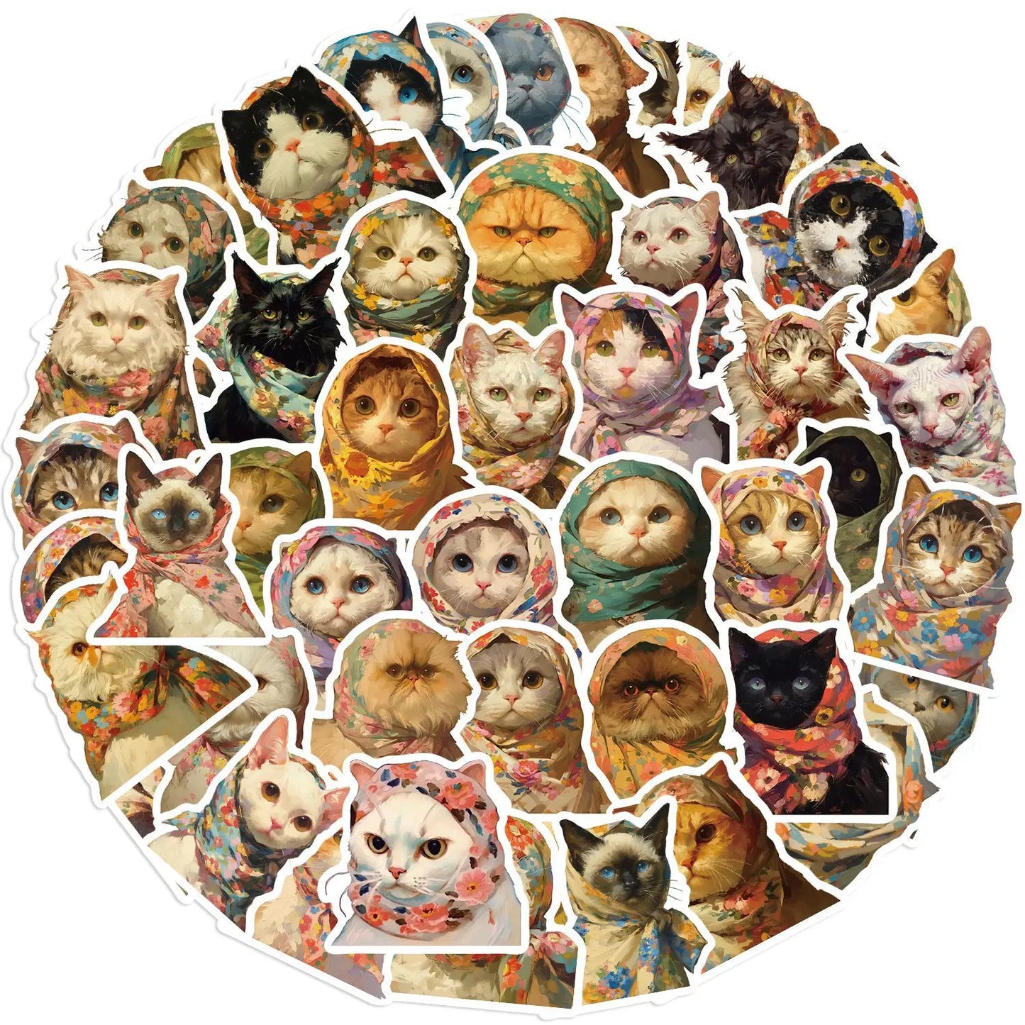 Cat Stickers 10/30/50PCS Cute Animal Decals for Luggage Laptop Phone Guitar Car Bike Skateboard Kids Toy