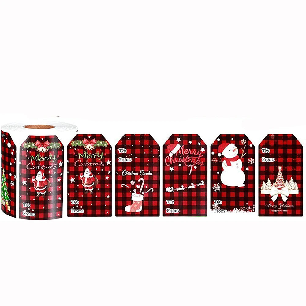 50-300Pcs Merry Christmas Theme Stickers for DIY Gift Decorate Baking Package Envelope Seal Labels Stickers Stationery Stickers