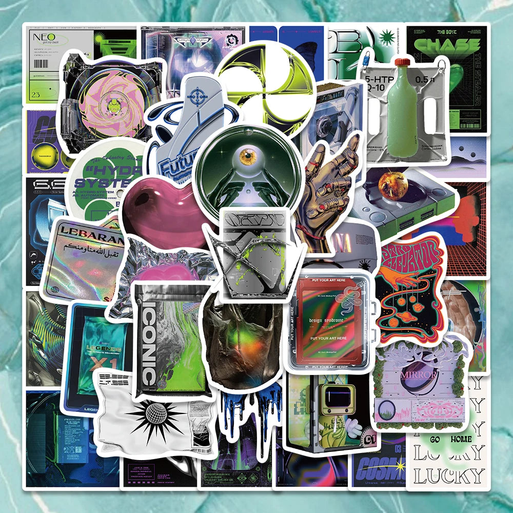 40PCS Retro Stickers for Skateboard, Fridge, Phone, Guitar, Motorcycle, Luggage, Kid Toy Decals