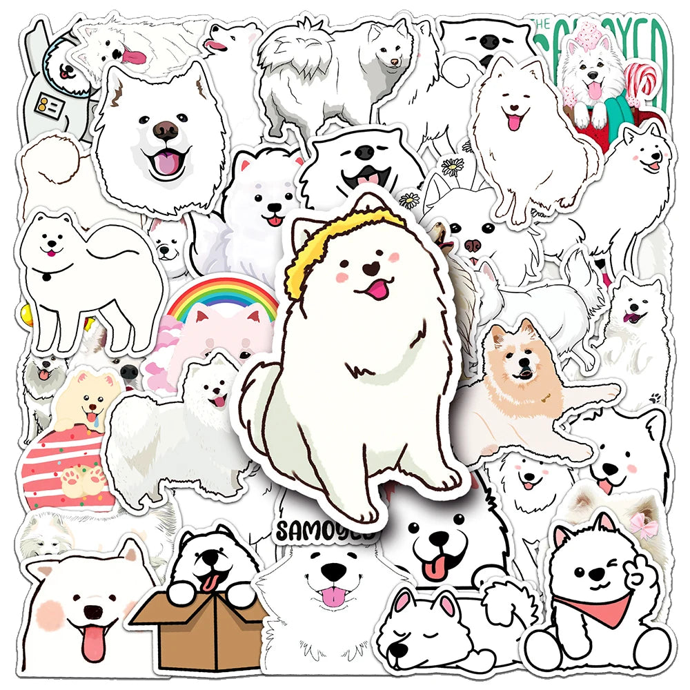 Kawaii Samoyed Dog Stickers 10/30/50pcs Laptop Scrapbook Phone Decor