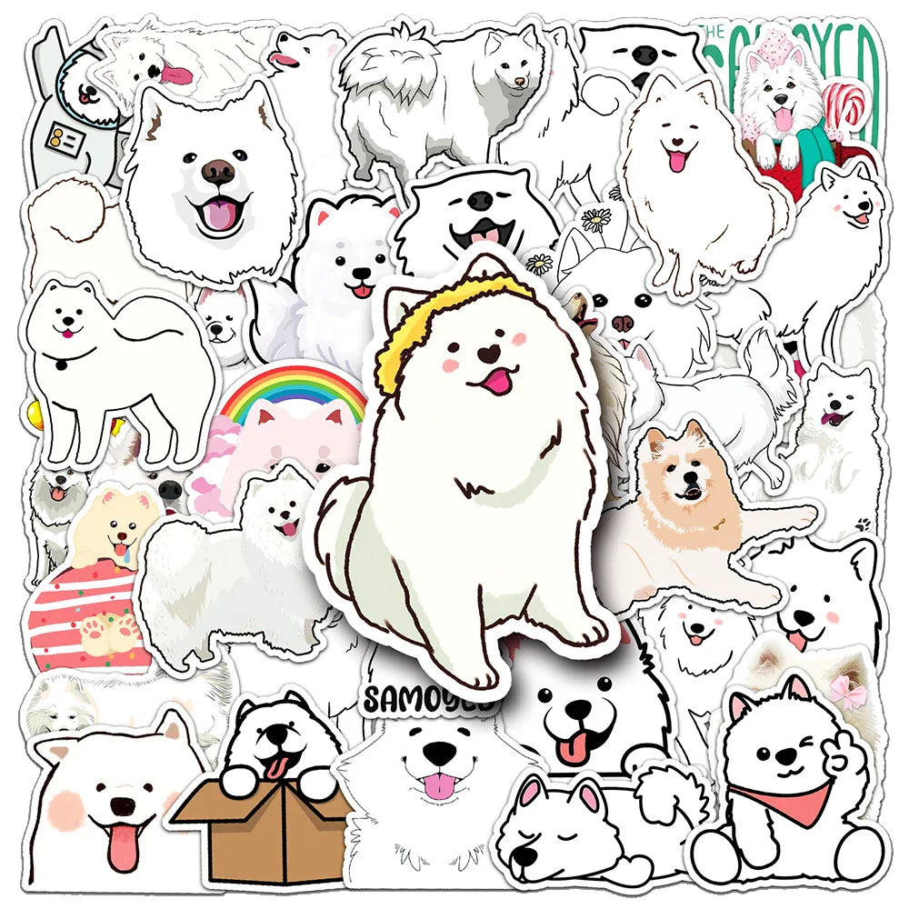 Kawaii Samoyed Dog Stickers 10/30/50pcs Laptop Scrapbook Phone Decor