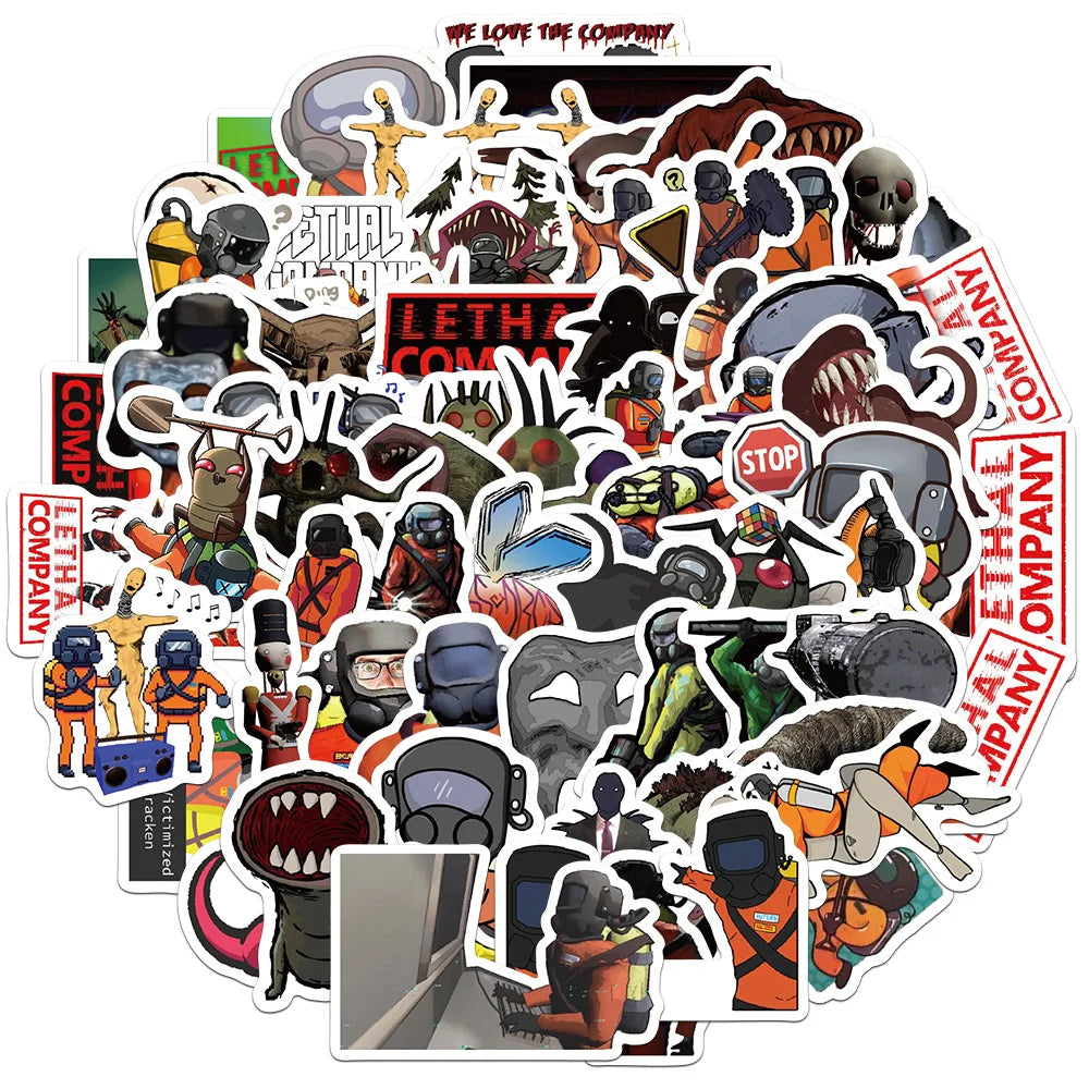 Lethal Company Cartoon Graffiti Stickers for Snowboard Laptop Luggage Car Fridge Vinyl