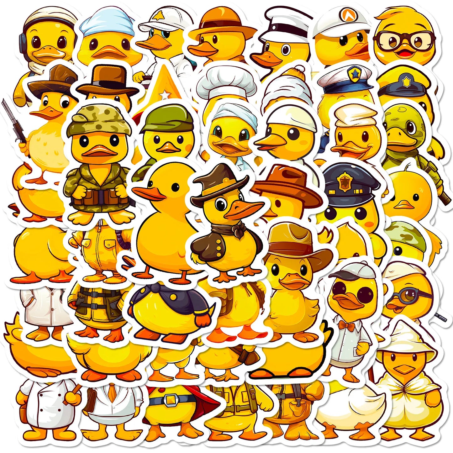 Little Yellow Duck Stickers for Scrapbooking, Phone, Laptop, Luggage, Car, Skateboard, Helmet, Bottle - 10/25/50pcs
