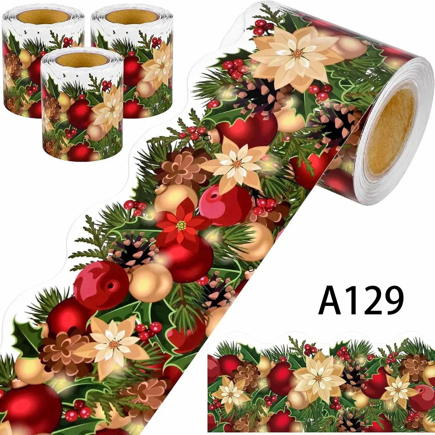 18meters/roll Christmas Blackboard Decoration Balloon Paper Sticker for Stationery Scrapbooking Notice Board Frame Decor Sticker