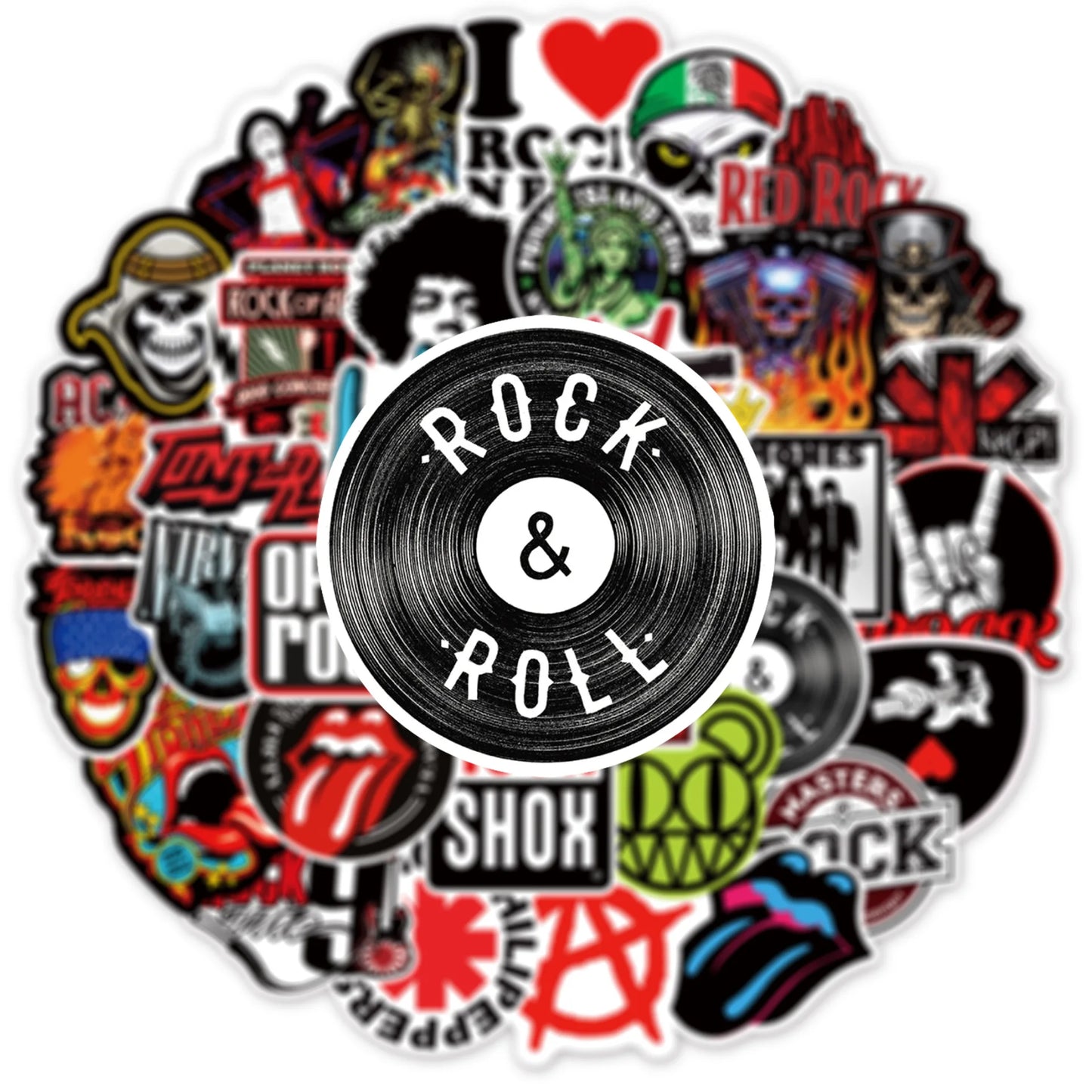 Full Color Rock And Roll Music Band Sticker Packs