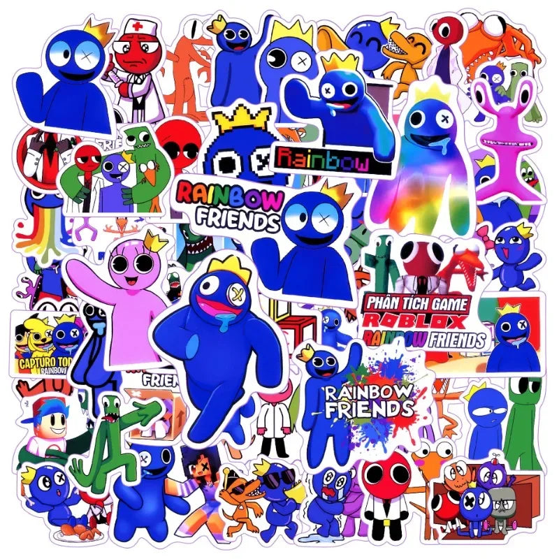 50pcs Roblox Rainbow Friends Stickers for Laptop, Phone, Water Bottle, Scooter, Suitcase, and More