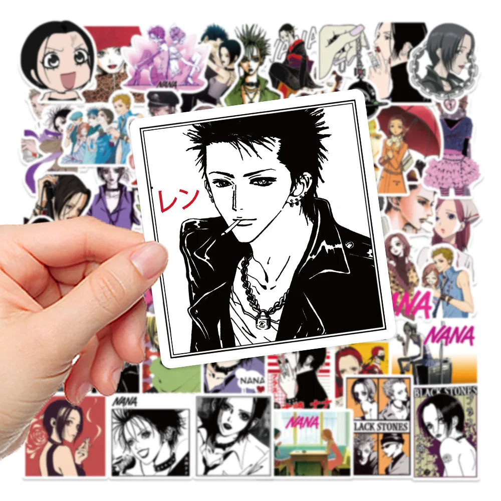 50PCS Anime NANA Stickers Cool Graffiti Decals DIY Decoration for Phone Laptop Stationery PVC Waterproof Sticker Toys Gift