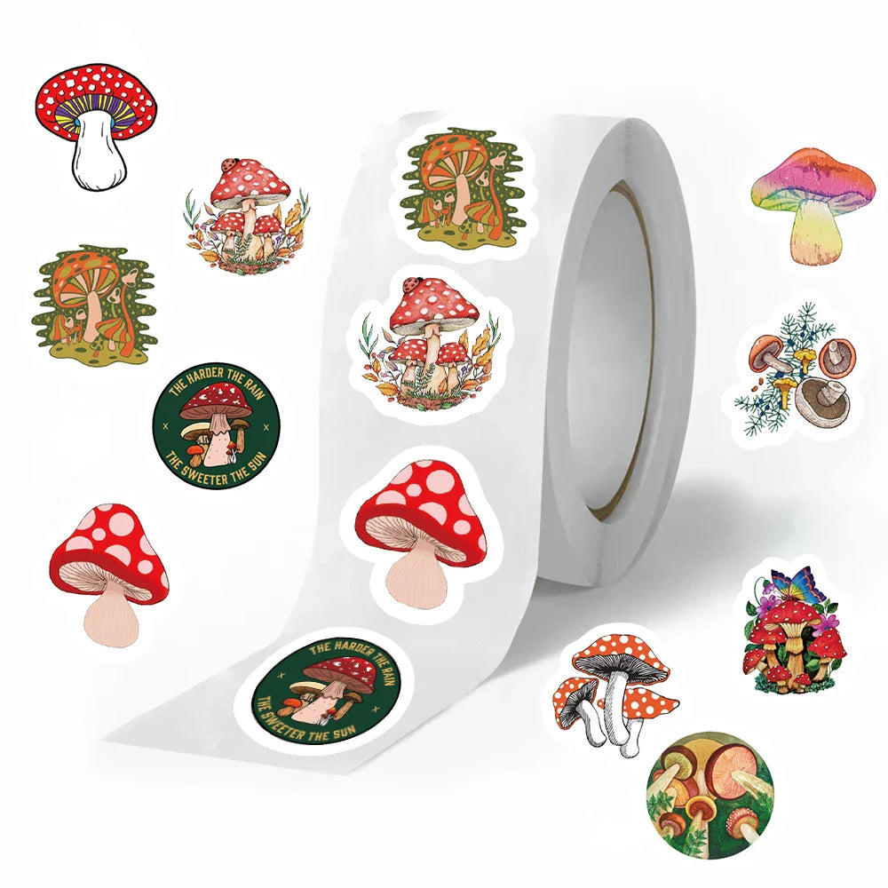 500pcs Cute Mushroom Stickers for Kids DIY Gifts