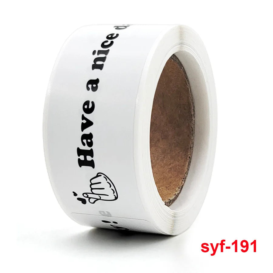 120 Pcs Rectangular Sealing Stickers - "Wishing You A Pleasant Day" Decorative Labels for Packaging & Gifts