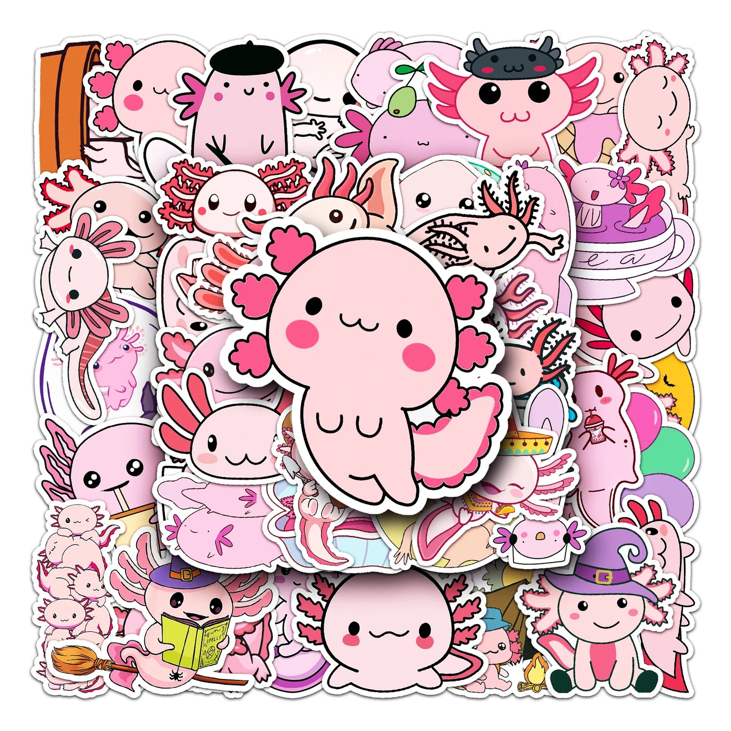 50Pcs Salamander Cartoon Waterproof Vinyl Stickers for Skateboard Snowboard