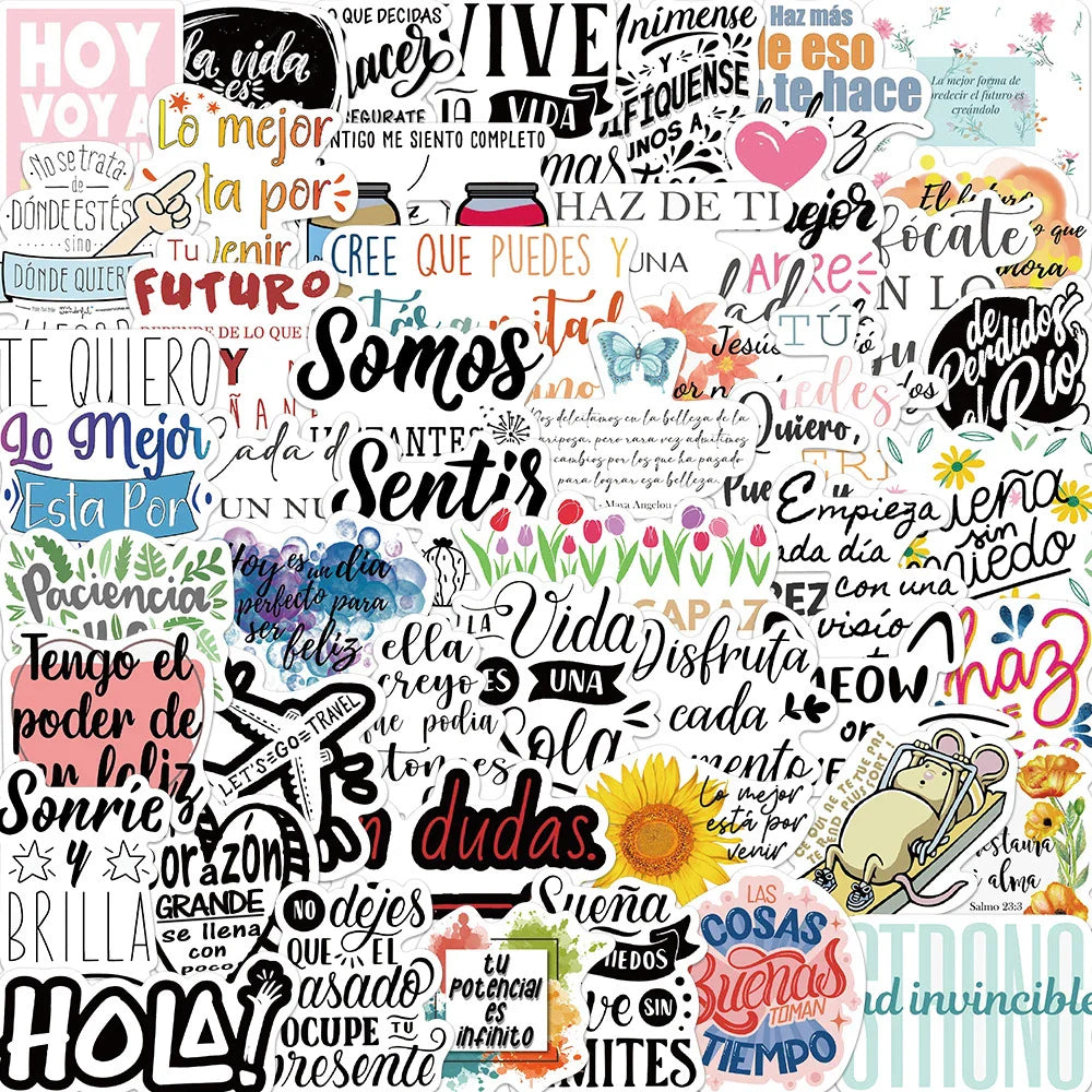 Cartoon Inspirational Motivational Stickers for Notebook Laptop Diary 10/30/50PCS