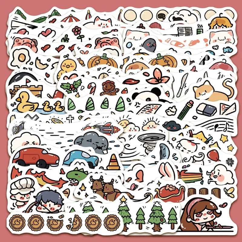 50pcs Cartoon Graffiti Stickers for Helmet, Wall, Desktop Decoration