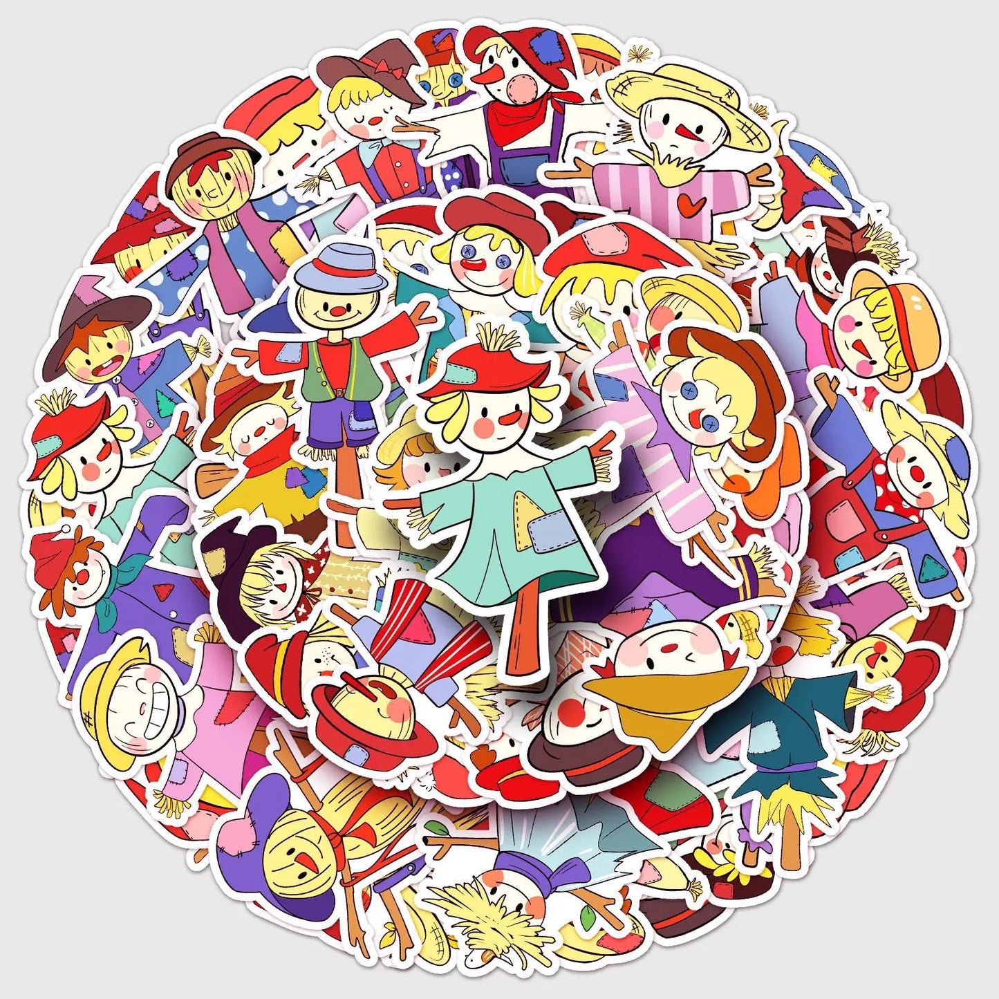 Cartoon Scarecrow Kawaii Stickers PVC Waterproof Skateboard Notebook Graffiti Toy