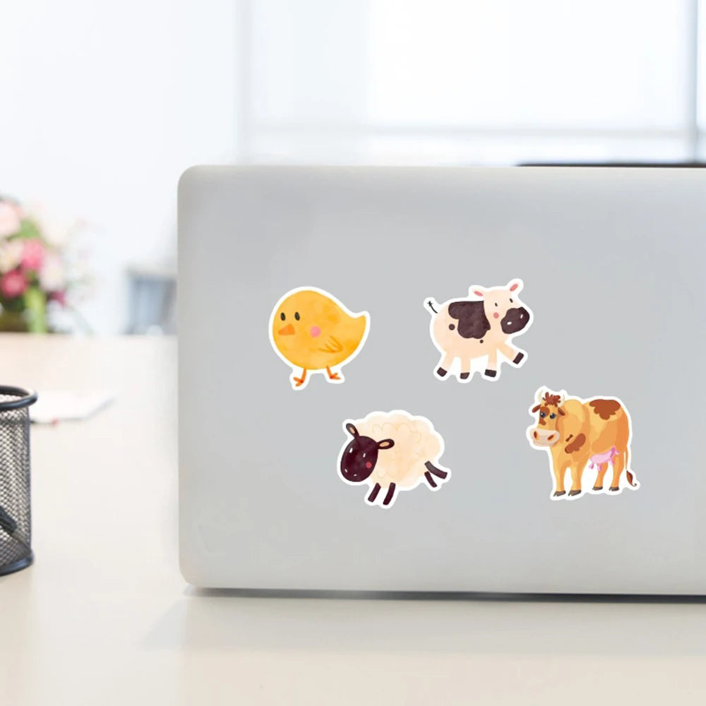 10/30/50PCS Kawaii Animal Toy Stickers DIY Cute Cartoon Decals Scrapbook Phone Luggage Guitar Laptop Car Waterproof Kids Sticker