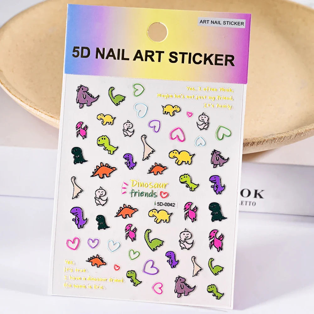 Tropical Beach 5D Nail Stickers: Shells & Starfish Decor