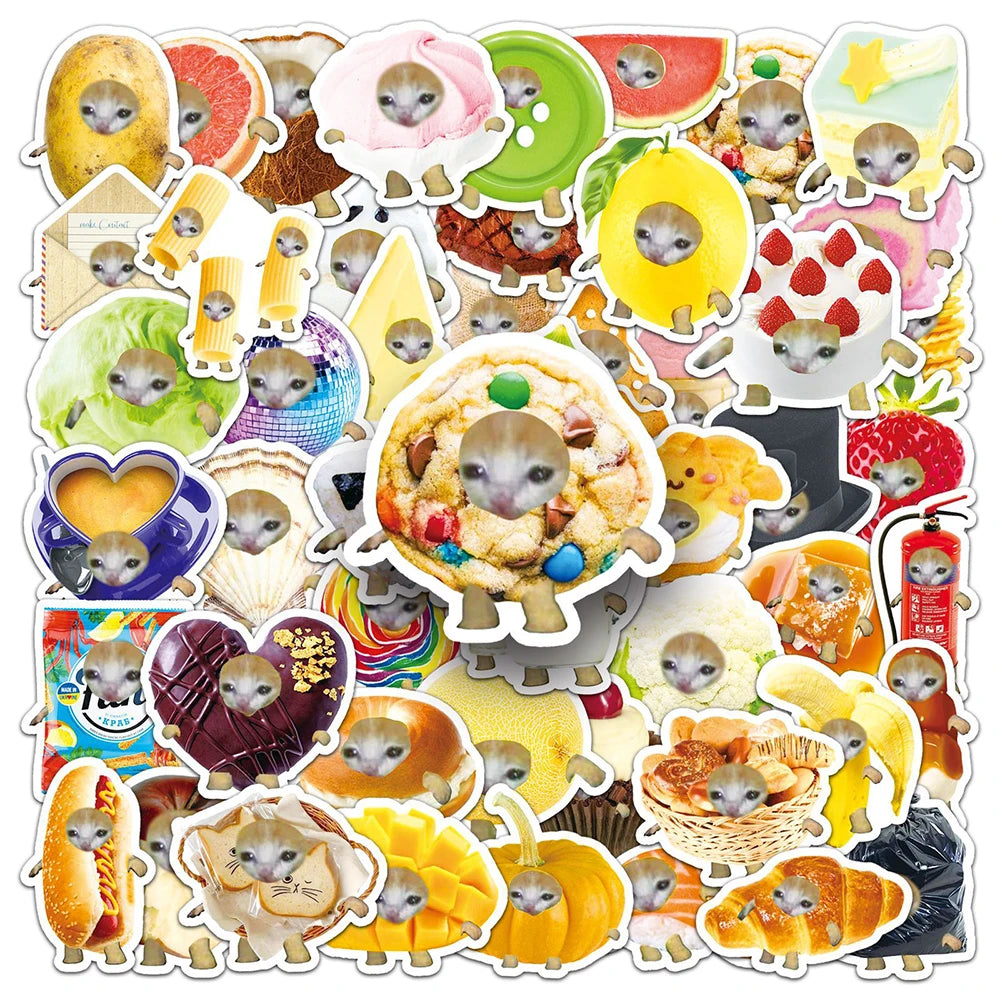 Cute Cat Meme Stickers 10/30/50pcs for Laptop Phone Fridge Skateboard Suitcase