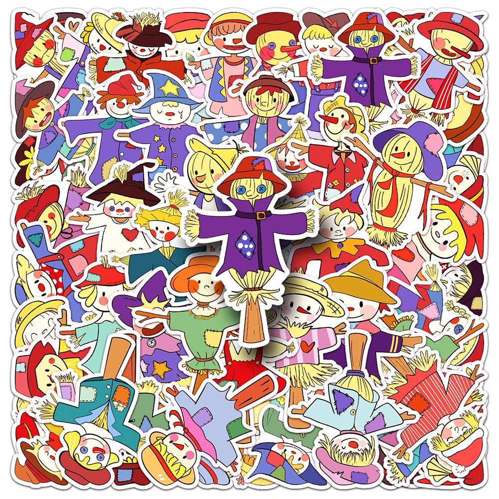 Scarecrow Graffiti Stickers 10/30/50pcs Waterproof for Laptop, Skateboard, Motorcycle, Phone, Kids Toys