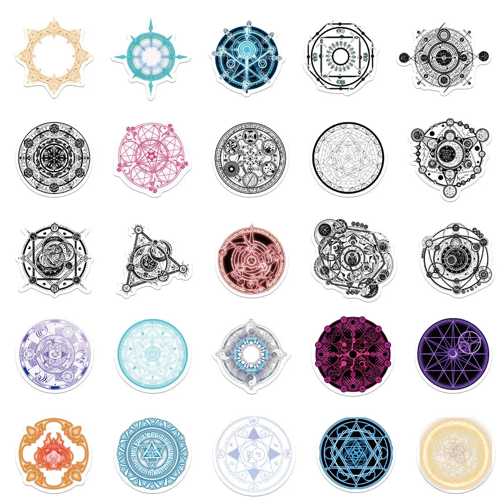 10/50Pcs Anime Magic Circle Stickers Decals For Refrigerator Laptop Skateboard Luggage Phone Stickers Kids Party Toy