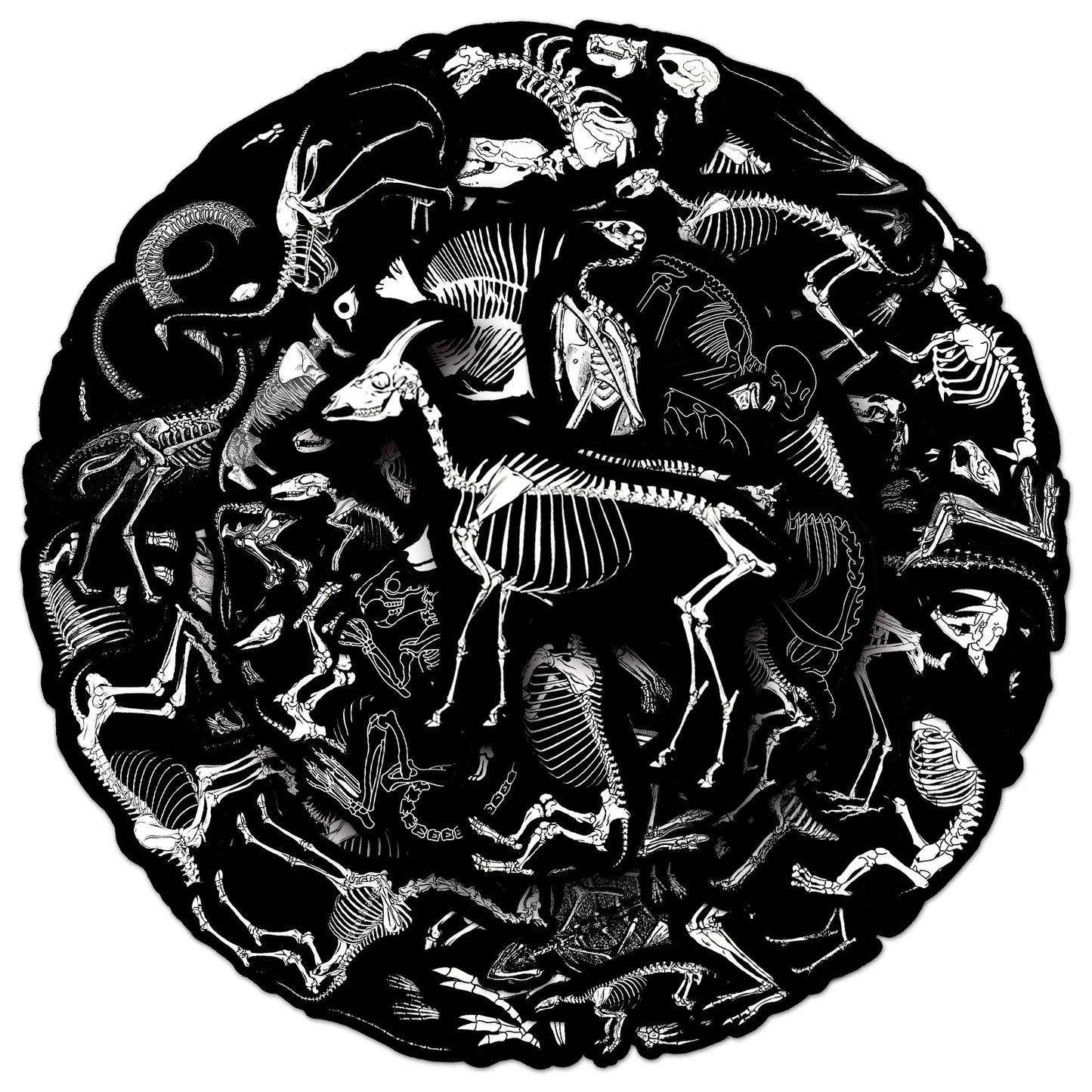 10/50PCS Dark Animal Skeleton Skull Stickers Graffiti DIY Scrapbook Skateboard Fridge Luggage Notebook Diary Graffiti Sticker