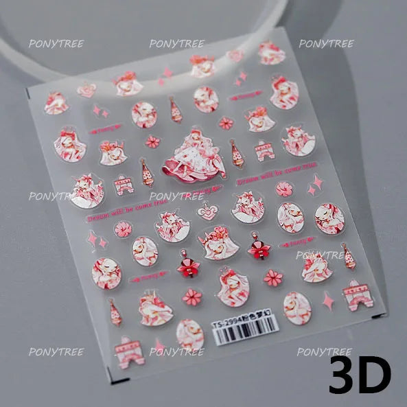 Lace Corset Top & Nail Art Stickers Set