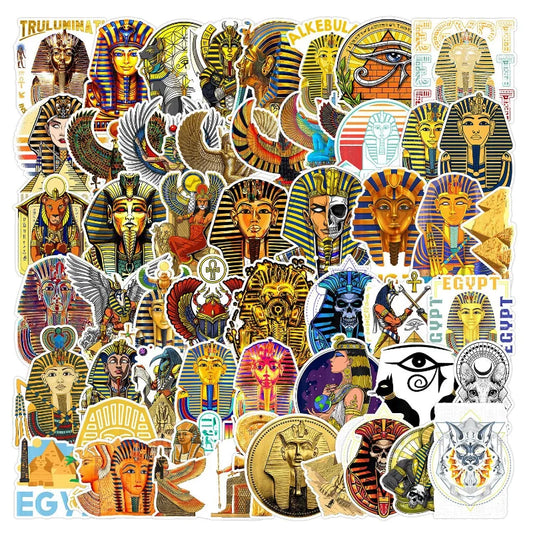 Ancient Egypt Pyramid Stickers for Scrapbook, Suitcase, Water Bottle, Phone, Laptop, Guitar, Car, Skateboard - 10/25/50pcs