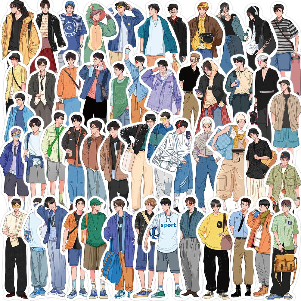 50PCS Boys Fashion Stickers Pack for Skateboards & Laptops