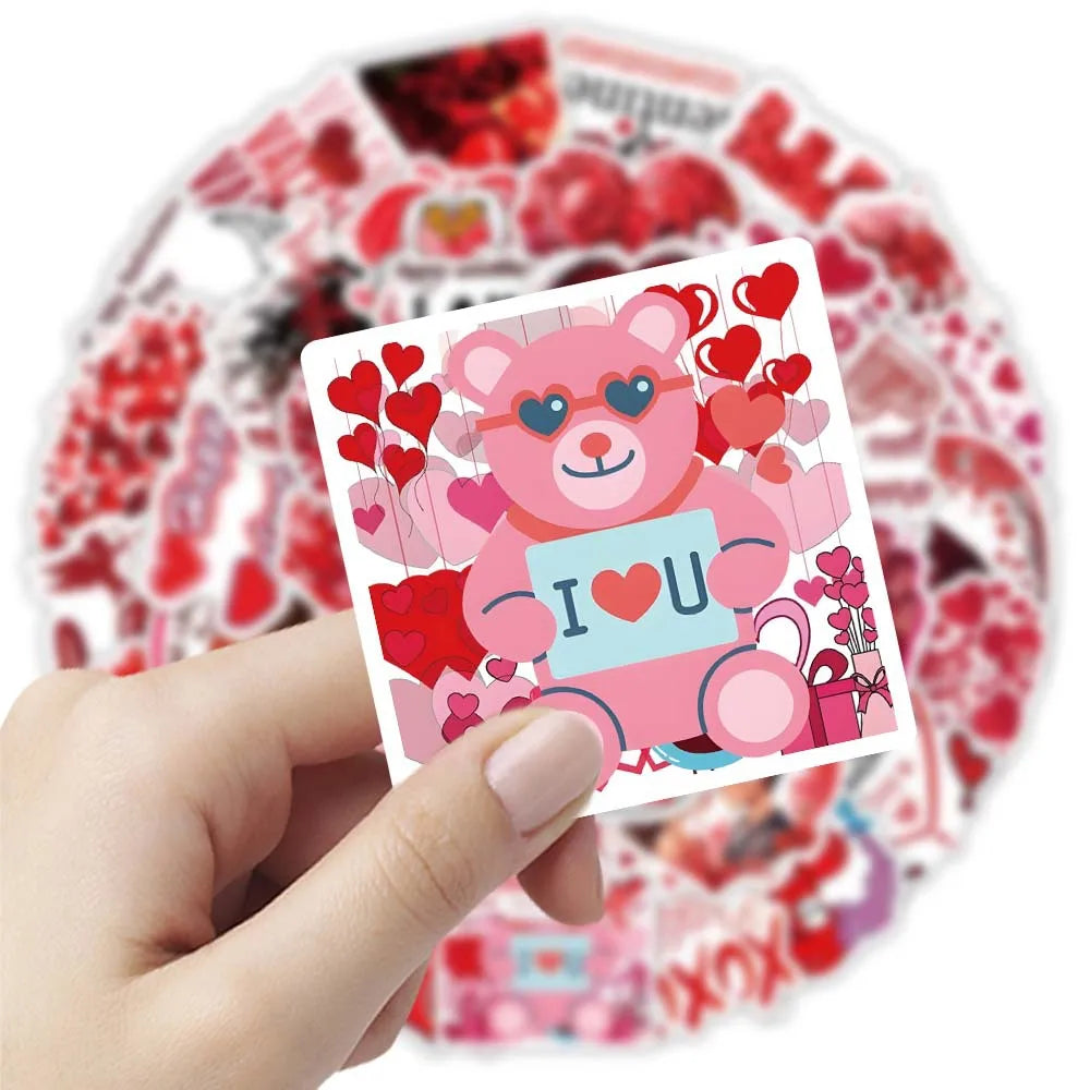 Valentine's Day Heart Stickers Waterproof DIY Decoration