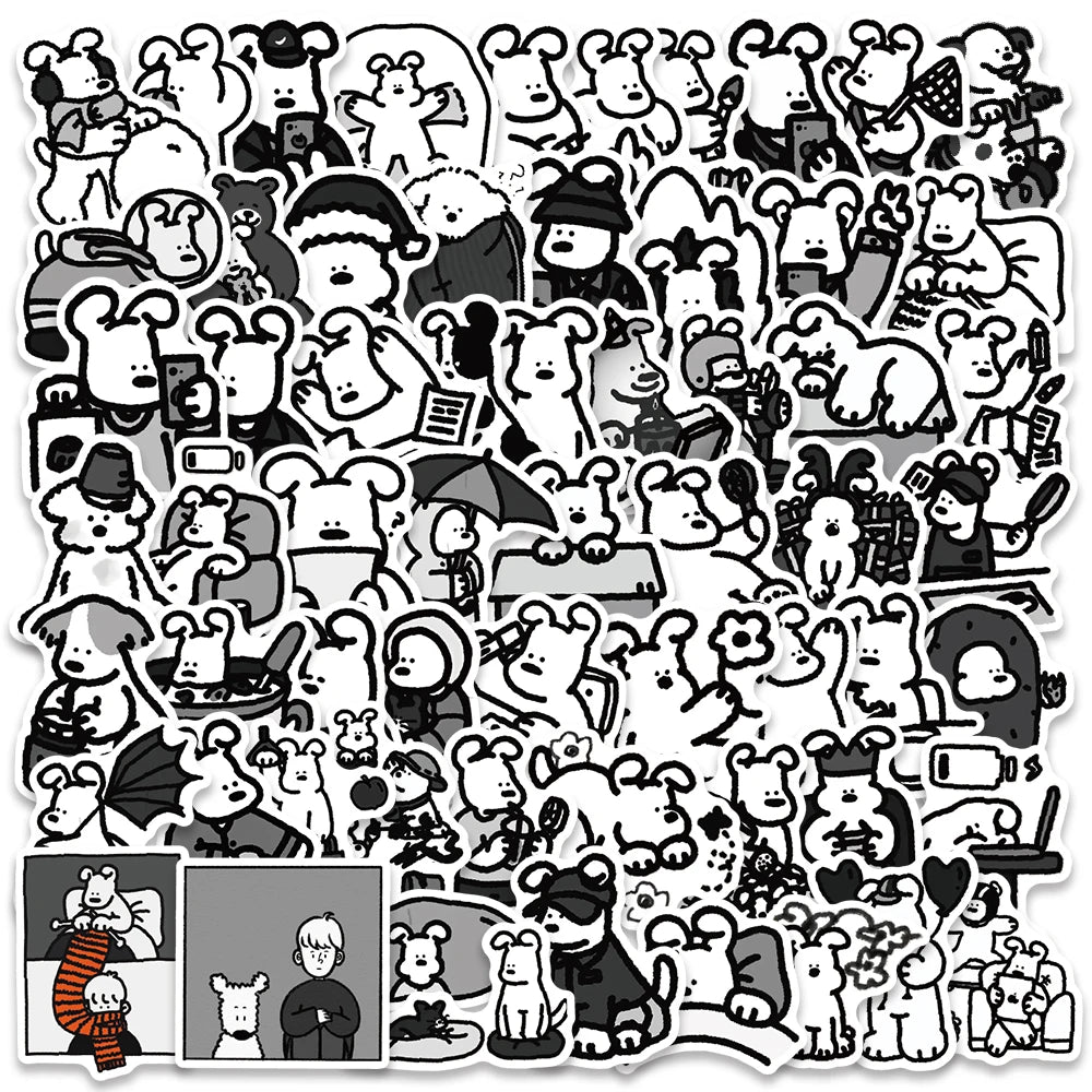 62PCS Cute Puppy Dog Stickers for Skateboard, Laptop, Motorcycle, Car, Kid Toy