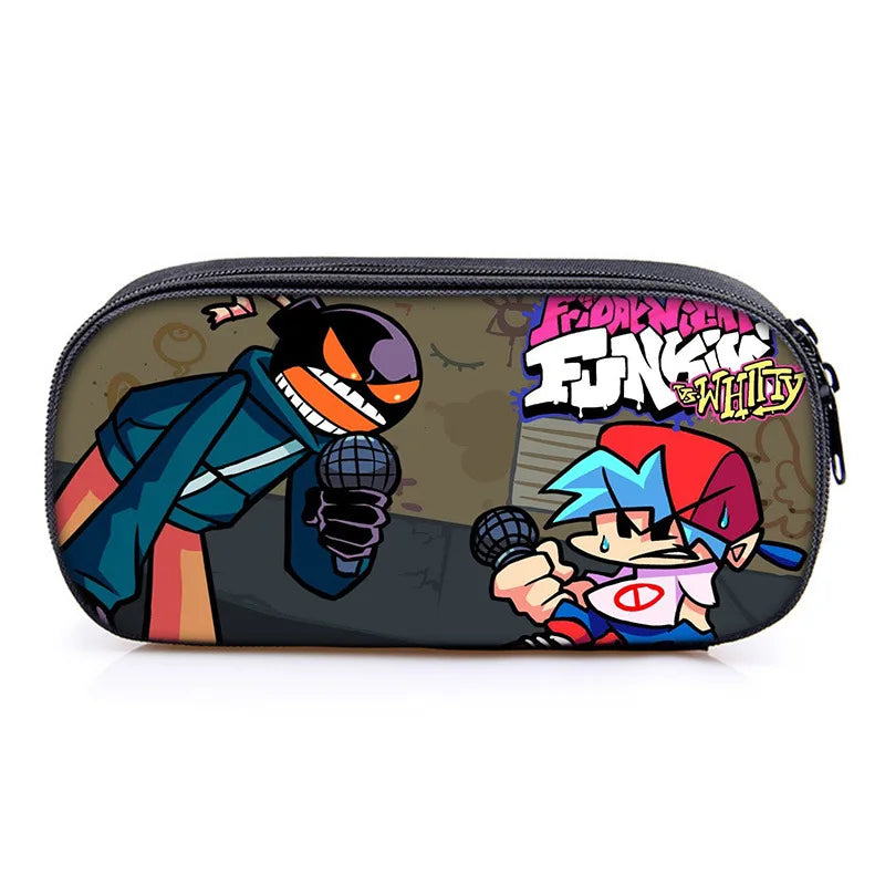 Children Friday Night Funkin Pencil Box Boys Girls Kids Anime Pencil Case Students Cartoon Pen Bags Teenagers Stationery Bags