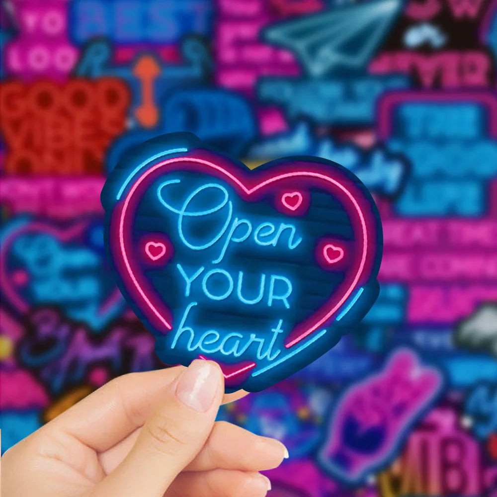 10/30/50PCS Graffiti Neon Stickers Personalized Laptop Car Guitar Cup Mobile Phone Motorcycle Cartoon Decoration Gift Wholesale