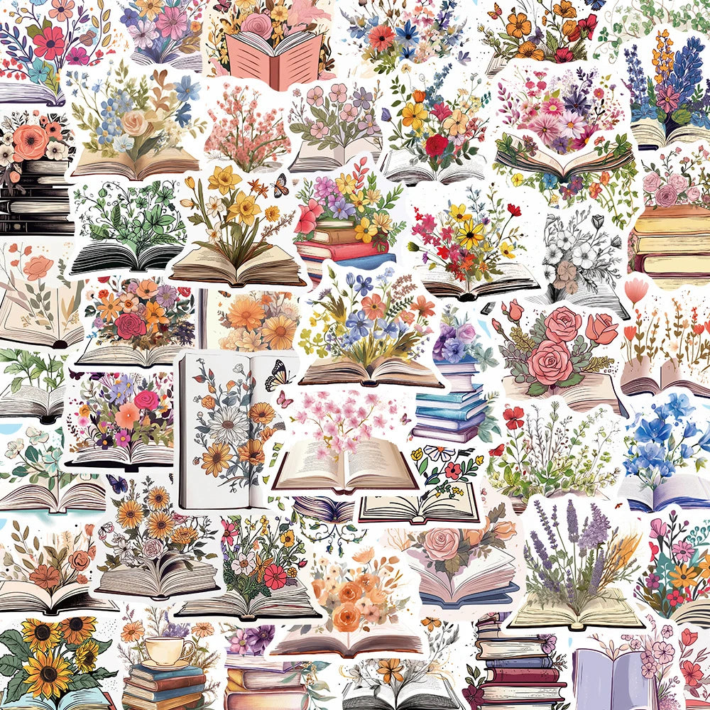 Cartoon Flower Stickers Pack for Laptop Scrapbook Phone Decoration