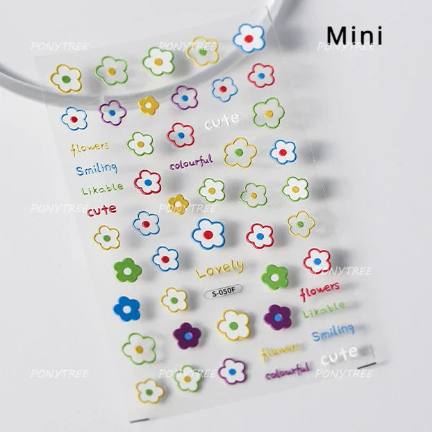 Tulip Daisy Butterfly Nail Art Stickers Decals