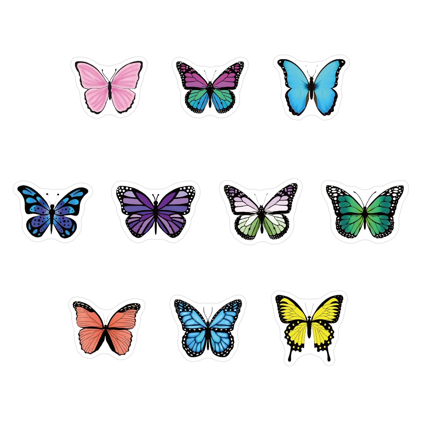 100-500pcs Cute Colorful Butterfly Stickers Handmade Stickers Party Gifts Decorative Labels Scrapbook Stationery Stickers