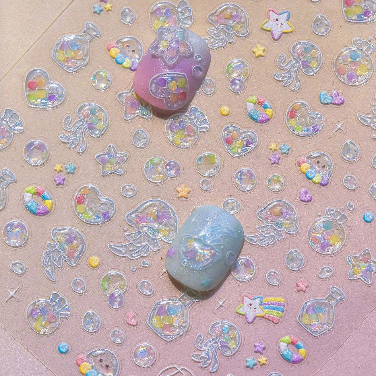 Jellyfish Meteor Nail Art Stickers Decals