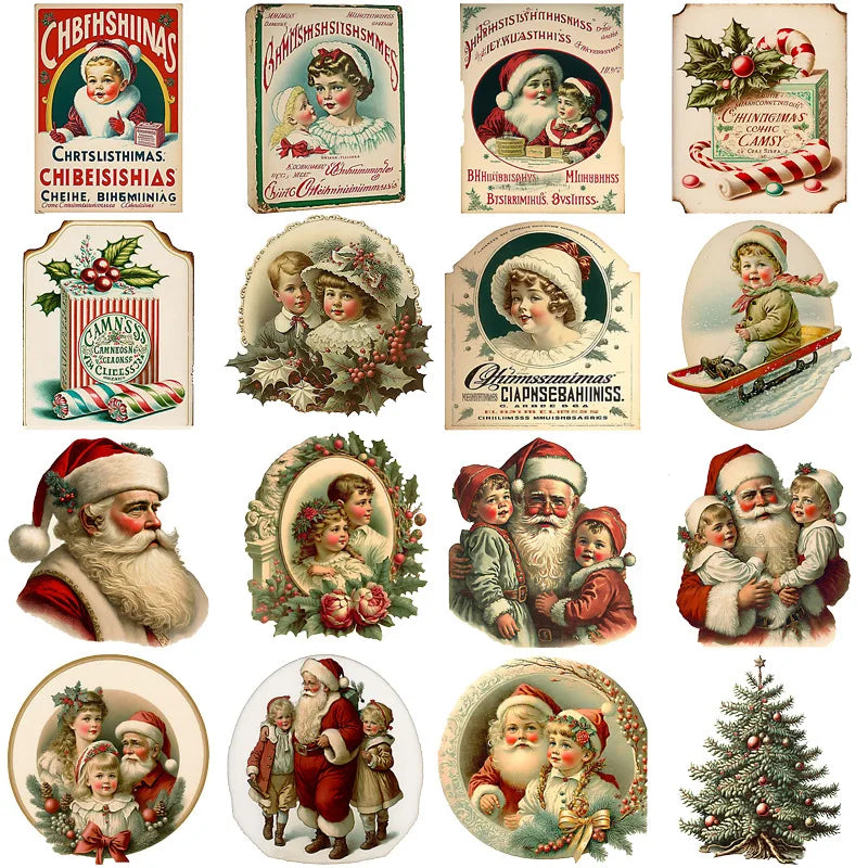 36pcs/bag New Year and Christmas series stickers and scrapbooks DIY Happy Project collage decoration