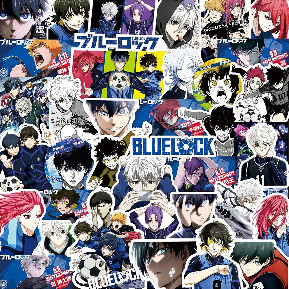BLUE LOCK Anime Stickers 10/30/80pcs - Laptop, Luggage, Skateboard, Graffiti Decals for Kids