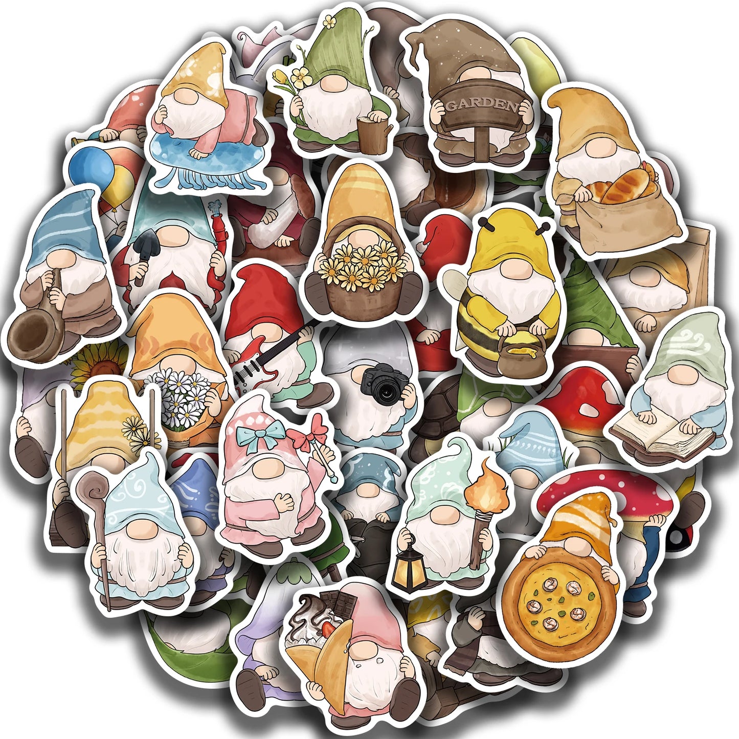 Gnome Dwarf Waterproof Vinyl Stickers 50PCS